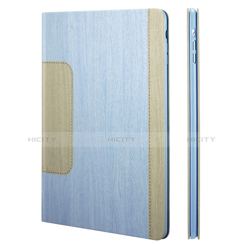 Apple iPad Mini 2用手帳型 レザーケース スタンド L03 アップル ブルー