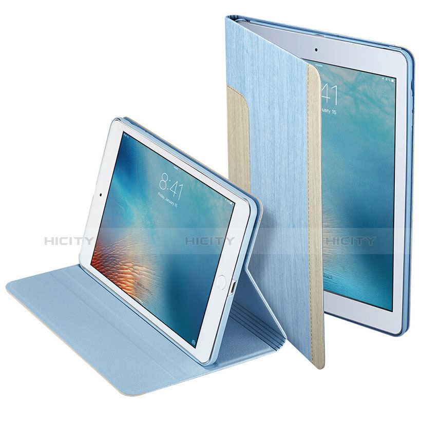 Apple iPad Mini 2用手帳型 レザーケース スタンド L03 アップル ブルー