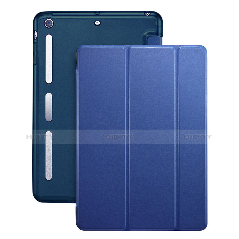 Apple iPad Mini 2用手帳型 レザーケース スタンド L05 アップル ネイビー