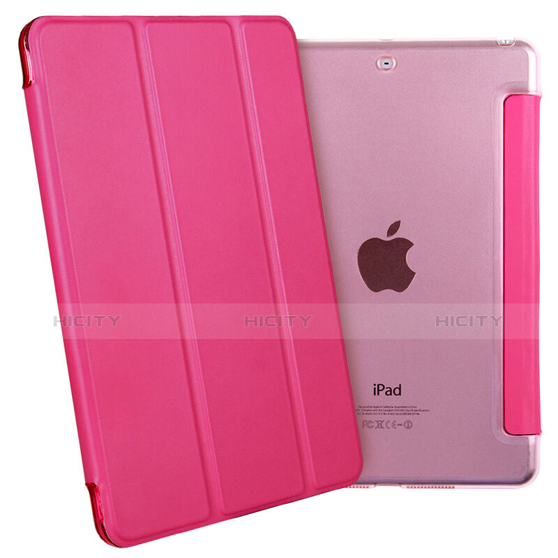 Apple iPad Mini 2用手帳型 レザーケース スタンド L06 アップル ローズレッド