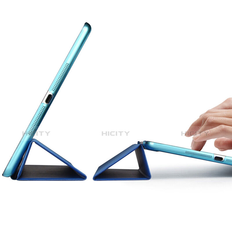 Apple iPad Mini 2用手帳型 レザーケース スタンド L06 アップル ネイビー