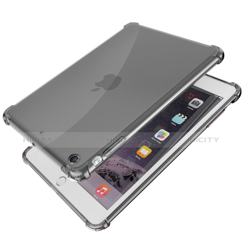 Apple iPad Mini 3用極薄ソフトケース シリコンケース 耐衝撃 全面保護 クリア透明 H01 アップル ブラック