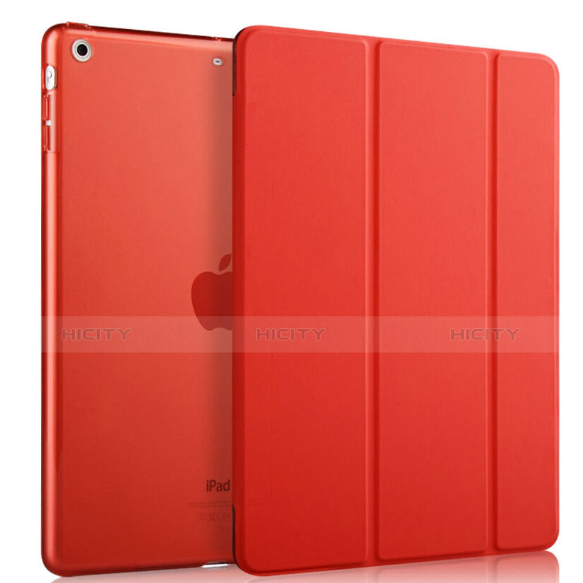 Apple iPad Mini 3用手帳型 レザーケース スタンド アップル レッド