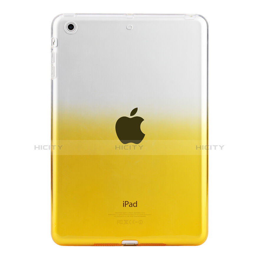 Apple iPad Mini 3用極薄ソフトケース グラデーション 勾配色 クリア透明 アップル イエロー