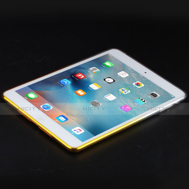 Apple iPad Mini 3用極薄ソフトケース グラデーション 勾配色 クリア透明 アップル イエロー