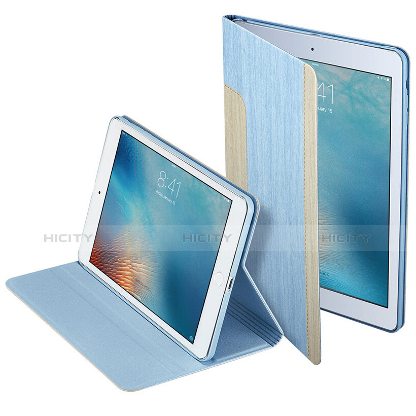 Apple iPad Mini 3用手帳型 レザーケース スタンド L03 アップル ブルー