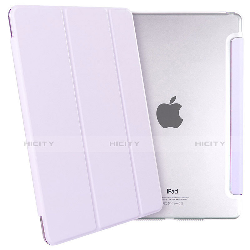 Apple iPad Mini 3用手帳型 レザーケース スタンド L07 アップル パープル