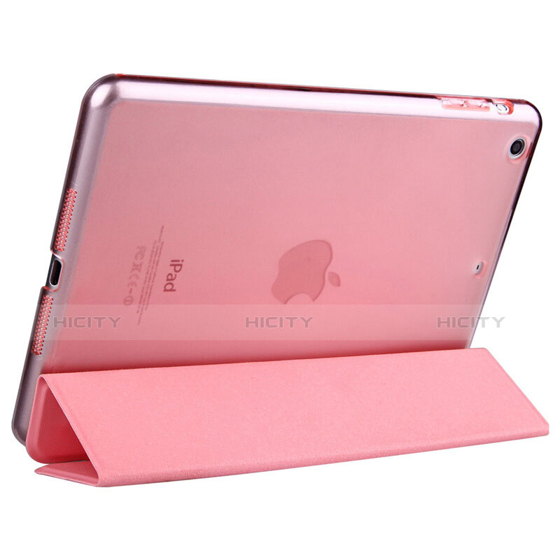Apple iPad Mini 3用手帳型 レザーケース スタンド L06 アップル ピンク