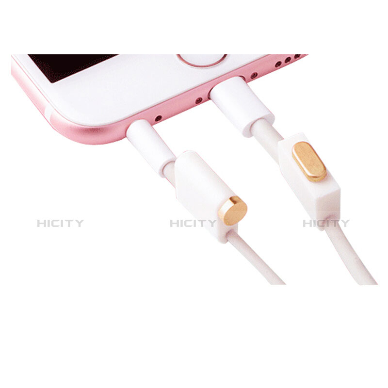 Apple iPad Mini 3用アンチ ダスト プラグ キャップ ストッパー Lightning USB J02 アップル ゴールド