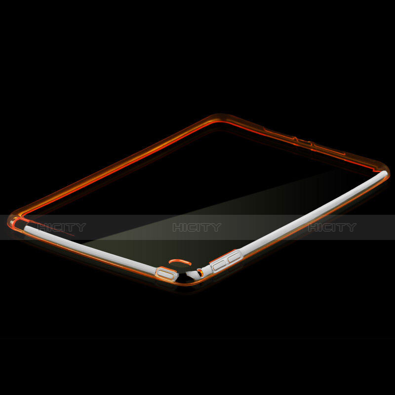 Apple iPad Mini 4用極薄ソフトケース シリコンケース 耐衝撃 全面保護 クリア透明 アップル オレンジ