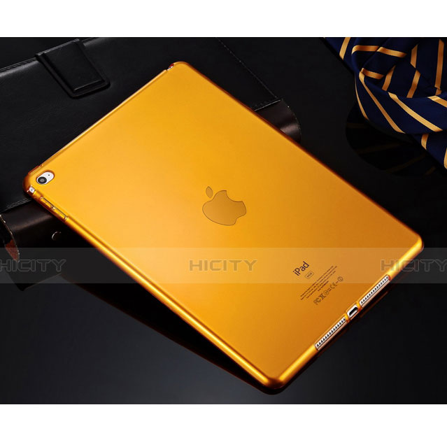 Apple iPad Mini 4用極薄ソフトケース シリコンケース 耐衝撃 全面保護 クリア透明 アップル オレンジ