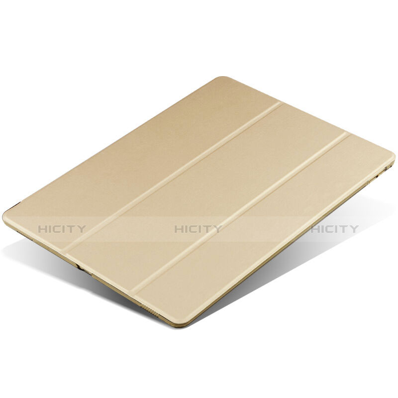 Apple iPad Mini 4用手帳型 レザーケース スタンド アップル ゴールド