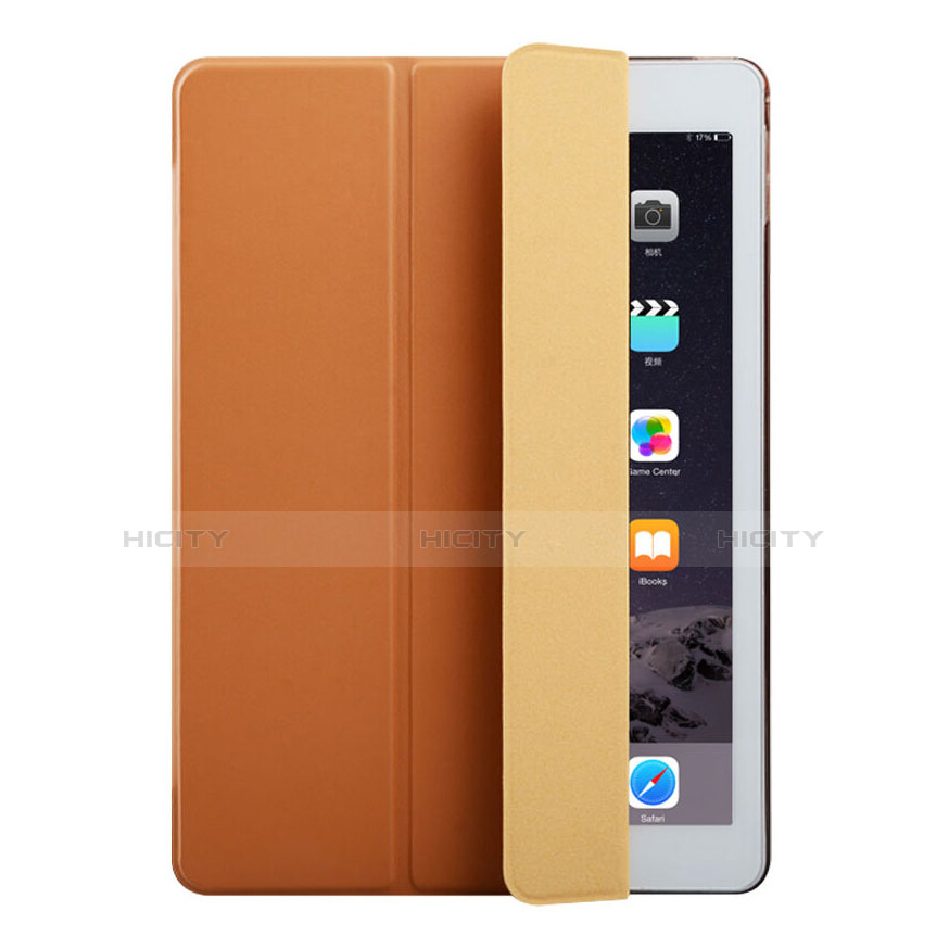 Apple iPad Mini 4用手帳型 レザーケース スタンド アップル ブラウン
