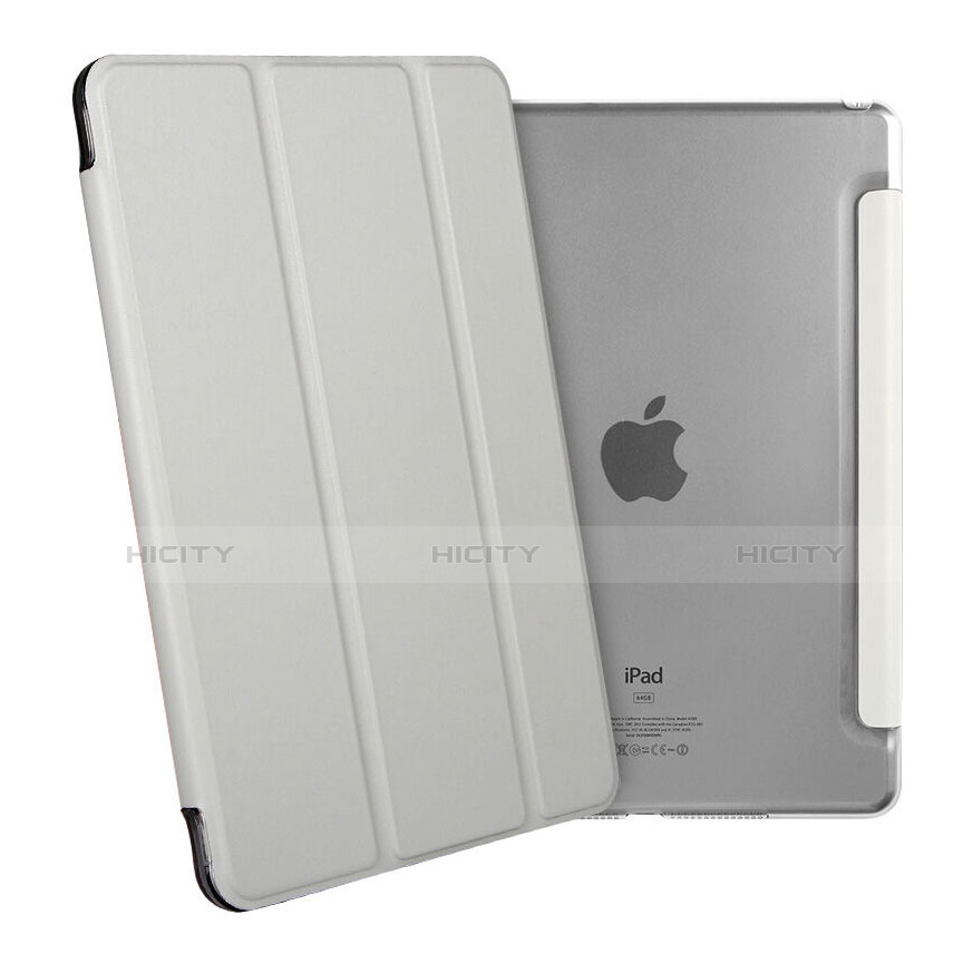 Apple iPad Mini 4用手帳型 レザーケース スタンド アップル グレー