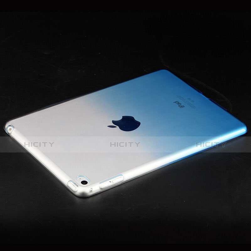 Apple iPad Mini 4用極薄ソフトケース グラデーション 勾配色 クリア透明 アップル ネイビー