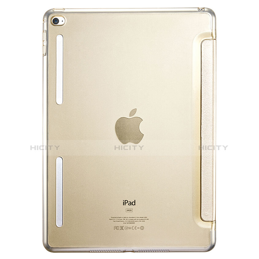 Apple iPad Mini 4用手帳型 レザーケース スタンド L06 アップル ゴールド