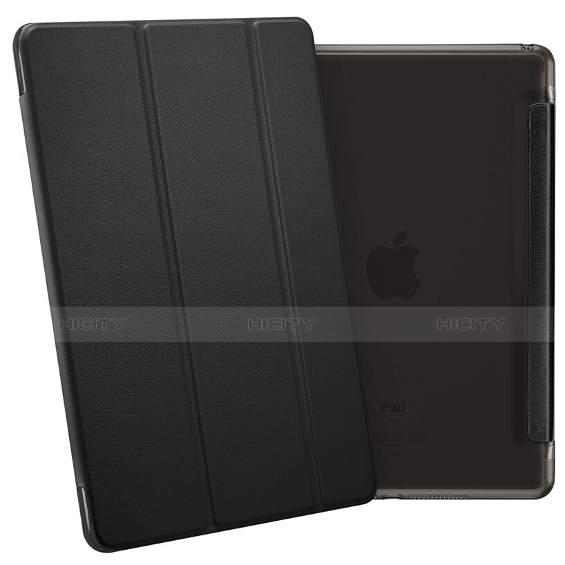 Apple iPad Mini 4用手帳型 レザーケース スタンド L06 アップル ブラック