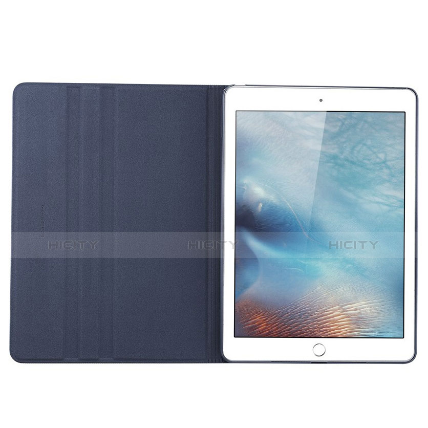 Apple iPad Mini 4用手帳型 レザーケース スタンド L02 アップル ネイビー