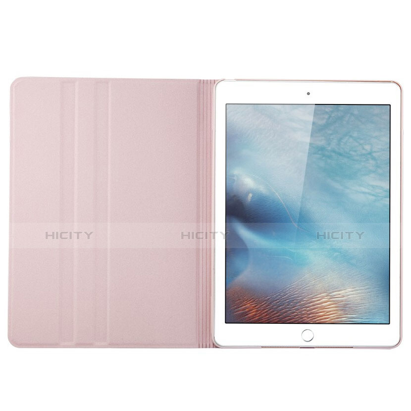 Apple iPad Mini 4用手帳型 レザーケース スタンド L03 アップル ピンク