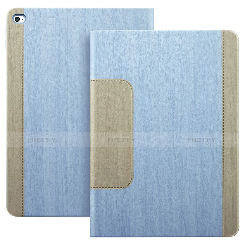 Apple iPad Mini 4用手帳型 レザーケース スタンド L03 アップル ブルー