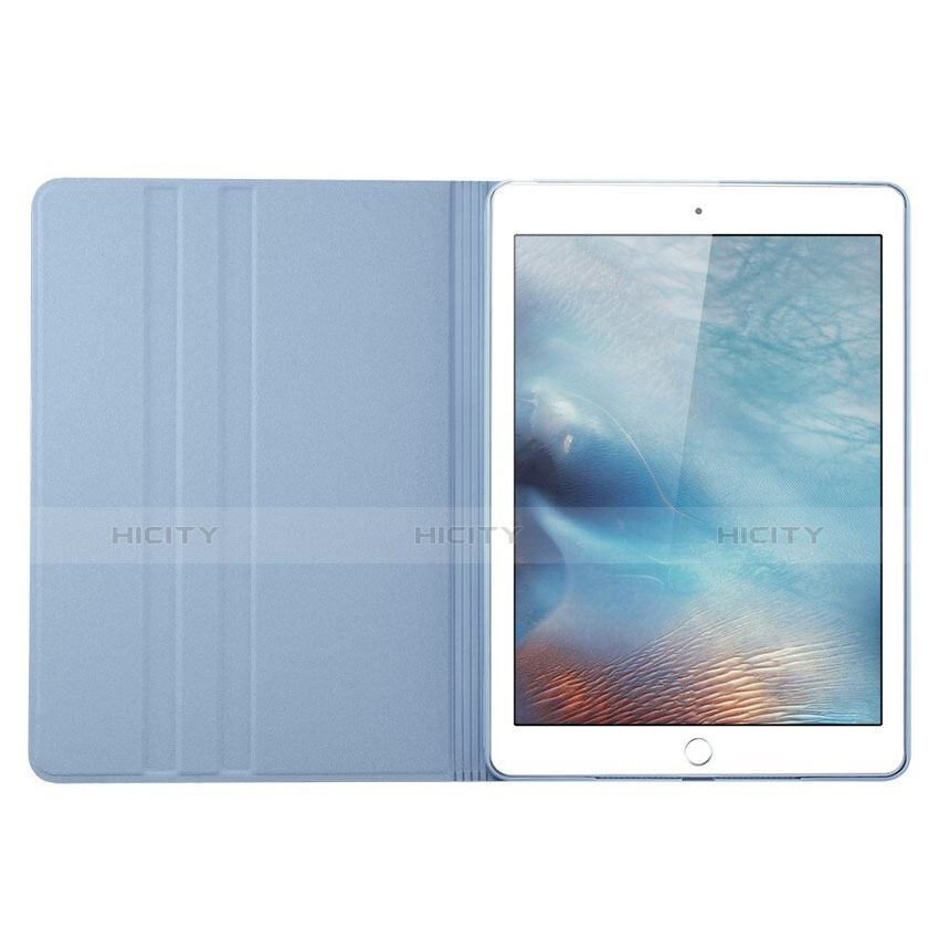 Apple iPad Mini 4用手帳型 レザーケース スタンド L03 アップル ブルー