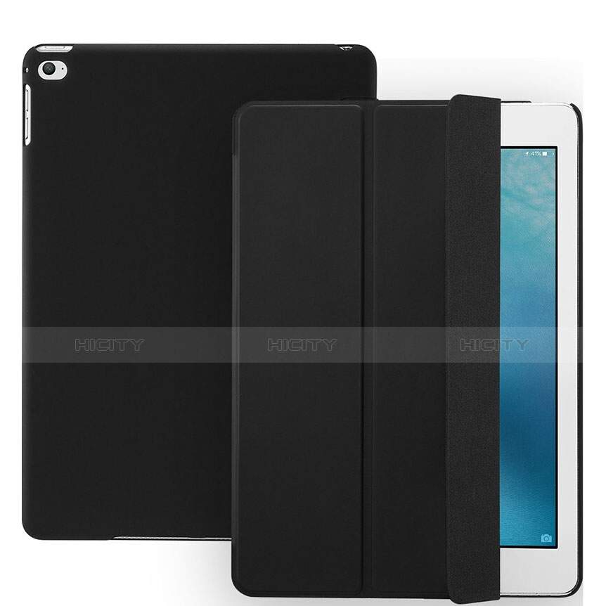 Apple iPad Mini 4用手帳型 レザーケース スタンド L08 アップル ブラック