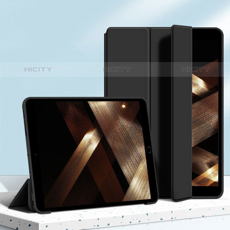 Apple iPad Mini 4用手帳型 レザーケース スタンド カバー H04 アップル ブラック