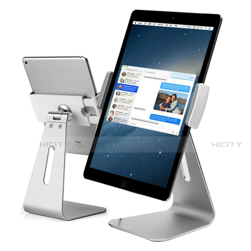 Apple iPad Mini 4用スタンドタイプのタブレット クリップ式 フレキシブル仕様 K21 アップル シルバー