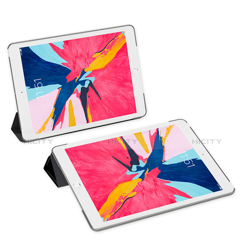 Apple iPad Mini 5 (2019)用手帳型 レザーケース スタンド アップル ブラック