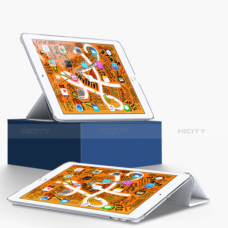 Apple iPad Mini 5 (2019)用手帳型 レザーケース スタンド L01 アップル ホワイト