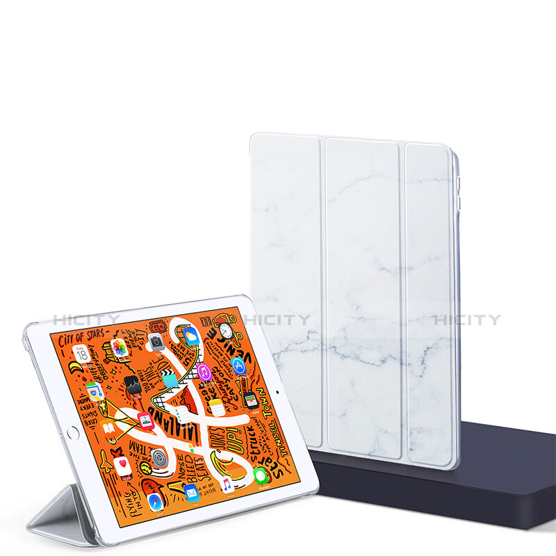 Apple iPad Mini 5 (2019)用手帳型 レザーケース スタンド L01 アップル ホワイト