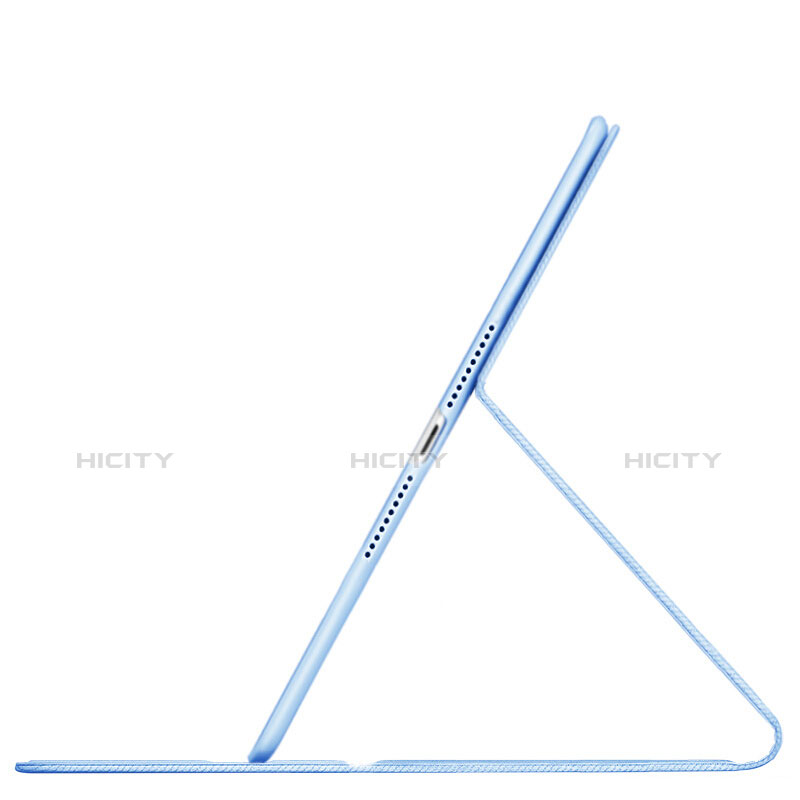 Apple iPad Mini 5 (2019)用手帳型 レザーケース スタンド L02 アップル ブルー