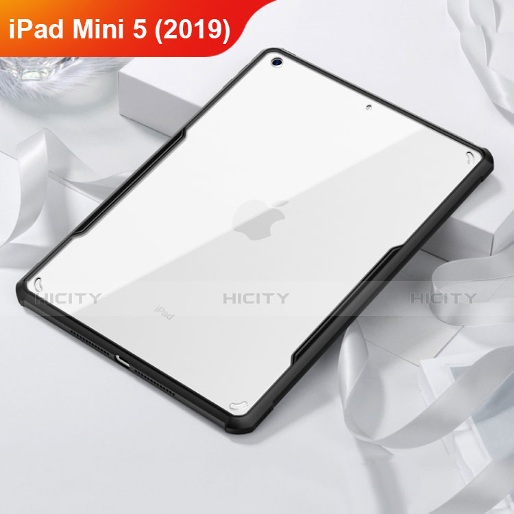 Apple iPad Mini 5 (2019)用ハイブリットバンパーケース クリア透明 プラスチック 鏡面 アップル ブラック
