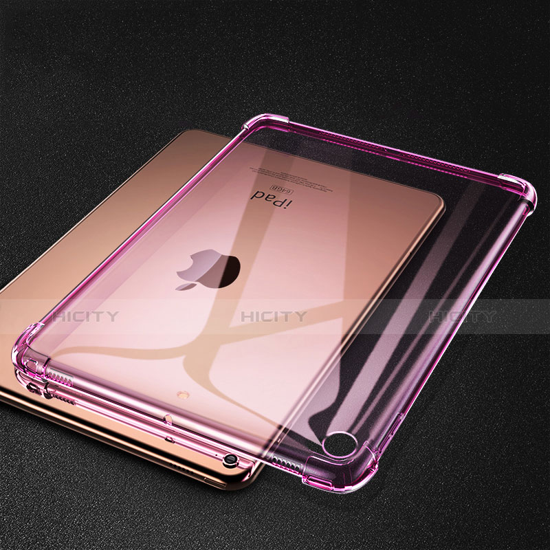 Apple iPad Mini 5 (2019)用極薄ソフトケース シリコンケース 耐衝撃 全面保護 クリア透明 H01 アップル ピンク