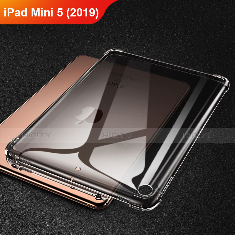 Apple iPad Mini 5 (2019)用極薄ソフトケース シリコンケース 耐衝撃 全面保護 クリア透明 H01 アップル グレー