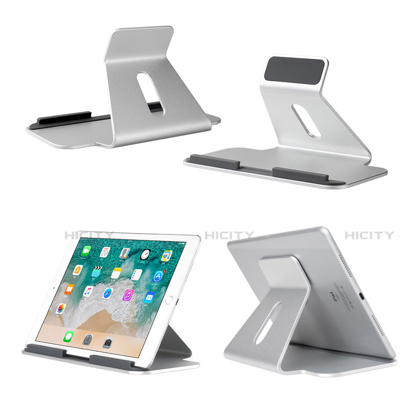 Apple iPad Mini 5 (2019)用スタンドタイプのタブレット クリップ式 フレキシブル仕様 K21 アップル シルバー