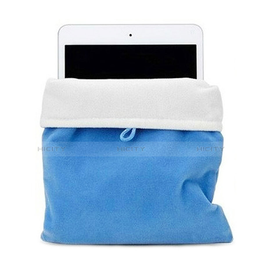 Apple iPad Mini 5 (2019)用ソフトベルベットポーチバッグ ケース アップル ブルー