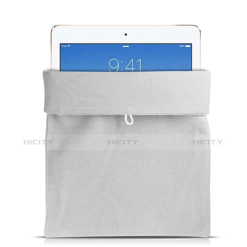 Apple iPad Mini 5 (2019)用ソフトベルベットポーチバッグ ケース アップル ホワイト