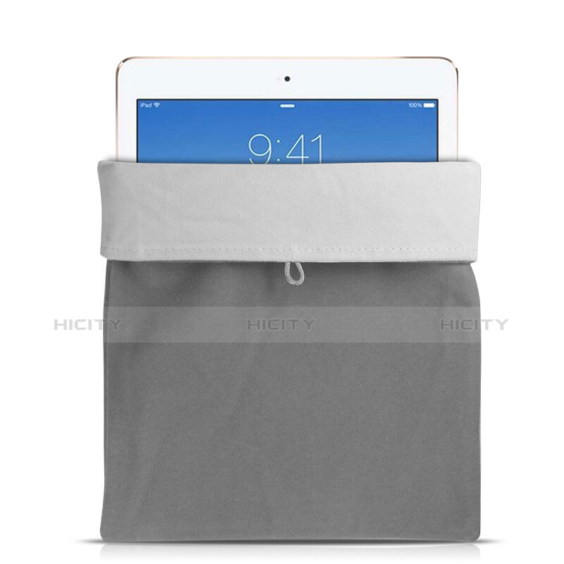 Apple iPad Mini 5 (2019)用ソフトベルベットポーチバッグ ケース アップル グレー