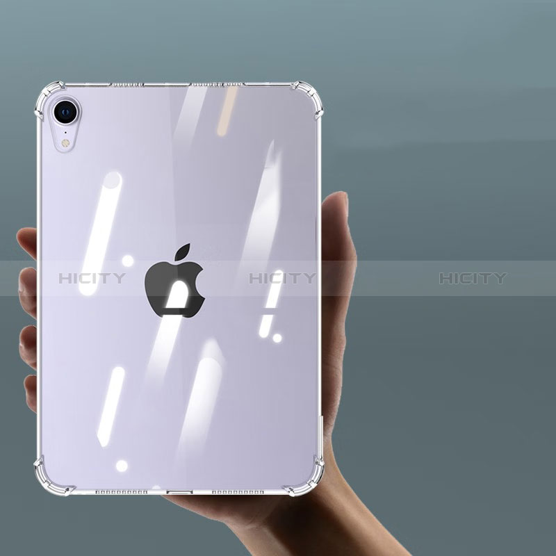 Apple iPad Mini 6用極薄ソフトケース シリコンケース 耐衝撃 全面保護 クリア透明 T03 アップル クリア
