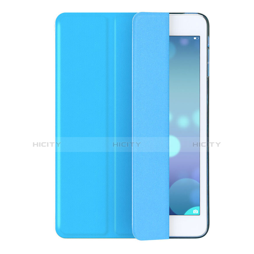 Apple iPad Mini用手帳型 レザーケース スタンド アップル ブルー