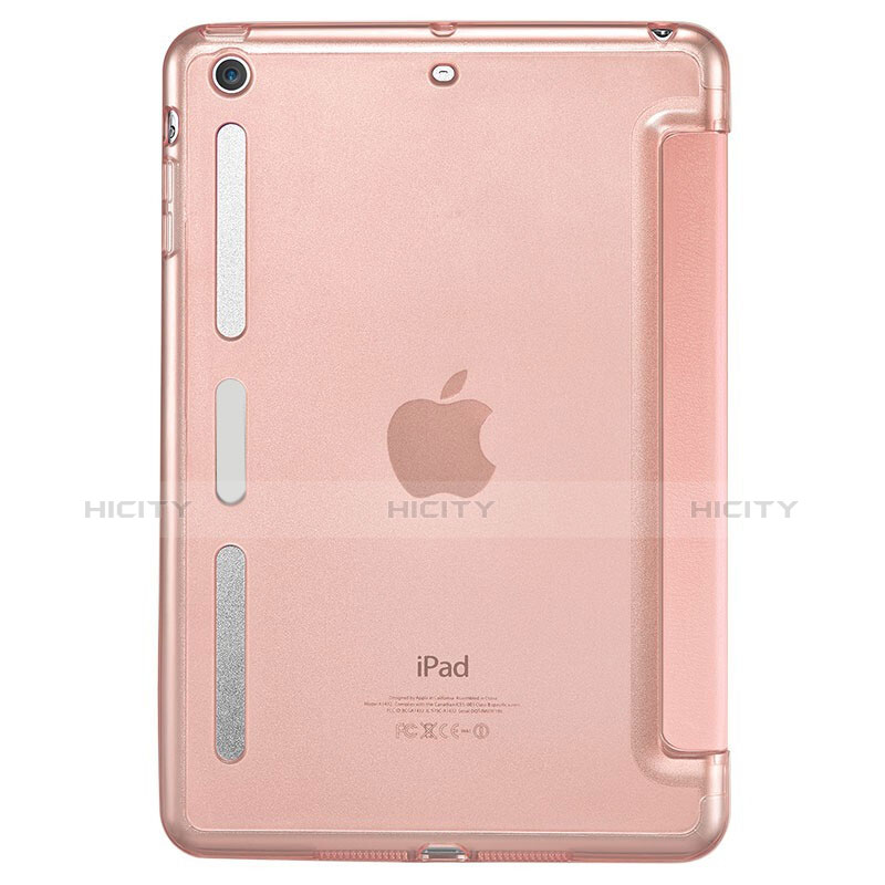 Apple iPad Mini用手帳型 レザーケース スタンド L05 アップル ローズゴールド