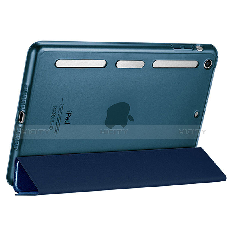 Apple iPad Mini用手帳型 レザーケース スタンド L05 アップル ネイビー