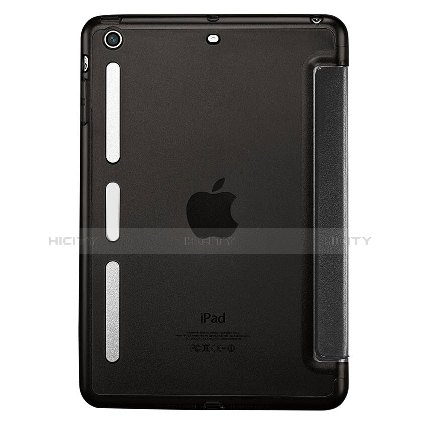 Apple iPad Mini用手帳型 レザーケース スタンド L05 アップル ブラック