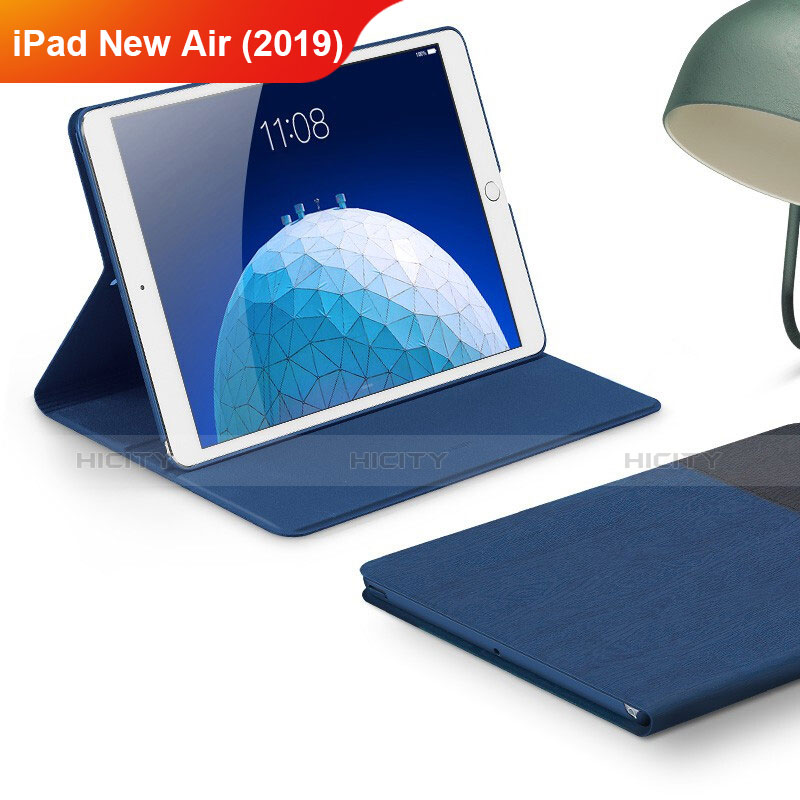 Apple iPad New Air (2019) 10.5用手帳型 布 スタンド アップル ネイビー