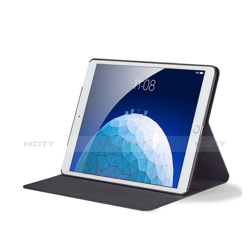 Apple iPad New Air (2019) 10.5用手帳型 布 スタンド アップル ブラック
