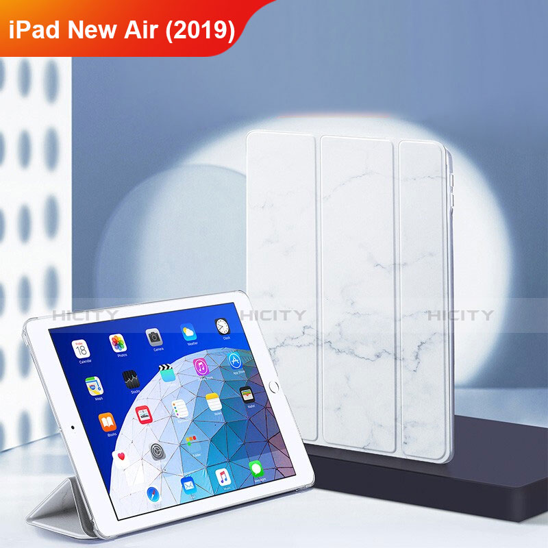 Apple iPad New Air (2019) 10.5用手帳型 レザーケース スタンド L02 アップル ホワイト