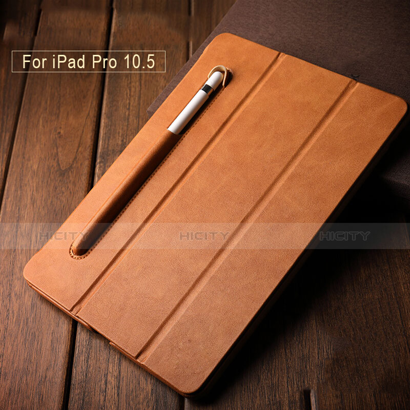 Apple iPad Pro 10.5用手帳型 レザーケース スタンド Apple Pencil ホルダー アップル ブラウン