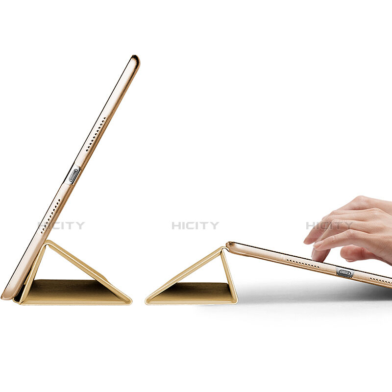 Apple iPad Pro 10.5用手帳型 レザーケース スタンド アップル ゴールド