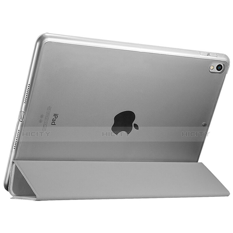 Apple iPad Pro 10.5用手帳型 レザーケース スタンド アップル グレー